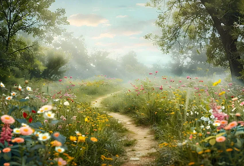 خلفية تصوير Mehofond ، مسار أخضر ، أزهار الغابات ، عيد ميلاد الكبار ، فن الأمومة ، ديكور بورتريه ، خلفية ، صورة أنيمي ، الصيف