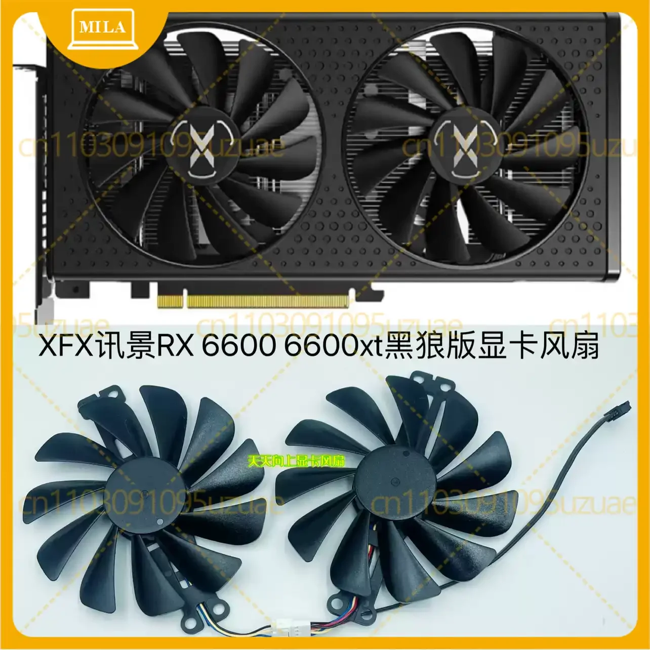 For XFX Speedster SWFT210 RX6600 RX6600XT Black Wolf Brand New GPU Cooling Fan Model FDC10U12S9-C Replacement Parts