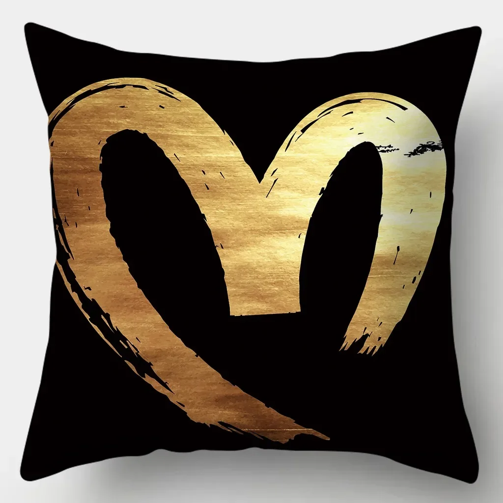 Light luxury  fashion black gold pattern pillowcase creative  living room sofa bedroom home decoration pillowcase 40x40cm 50x50