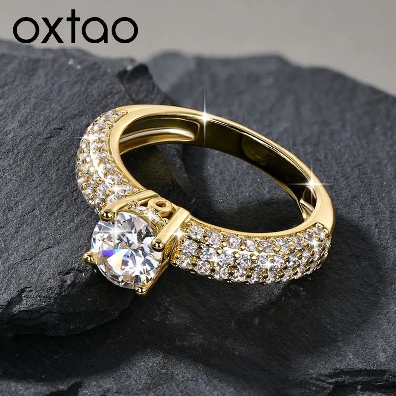 

OXTAO Certified 1CT Moissanite Engagement Ring 14K Gold Filled Bridal Wedding Anniversary Gift Jewelry Valentine's Day Ring Gift