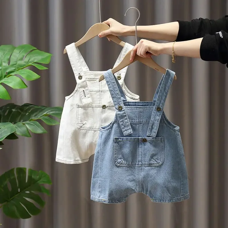 

Boys and Girls Shorts Baby Children Denim Straps Shorts Kids Summer Clothes Baby Children Pants Suspenders 0-6 years