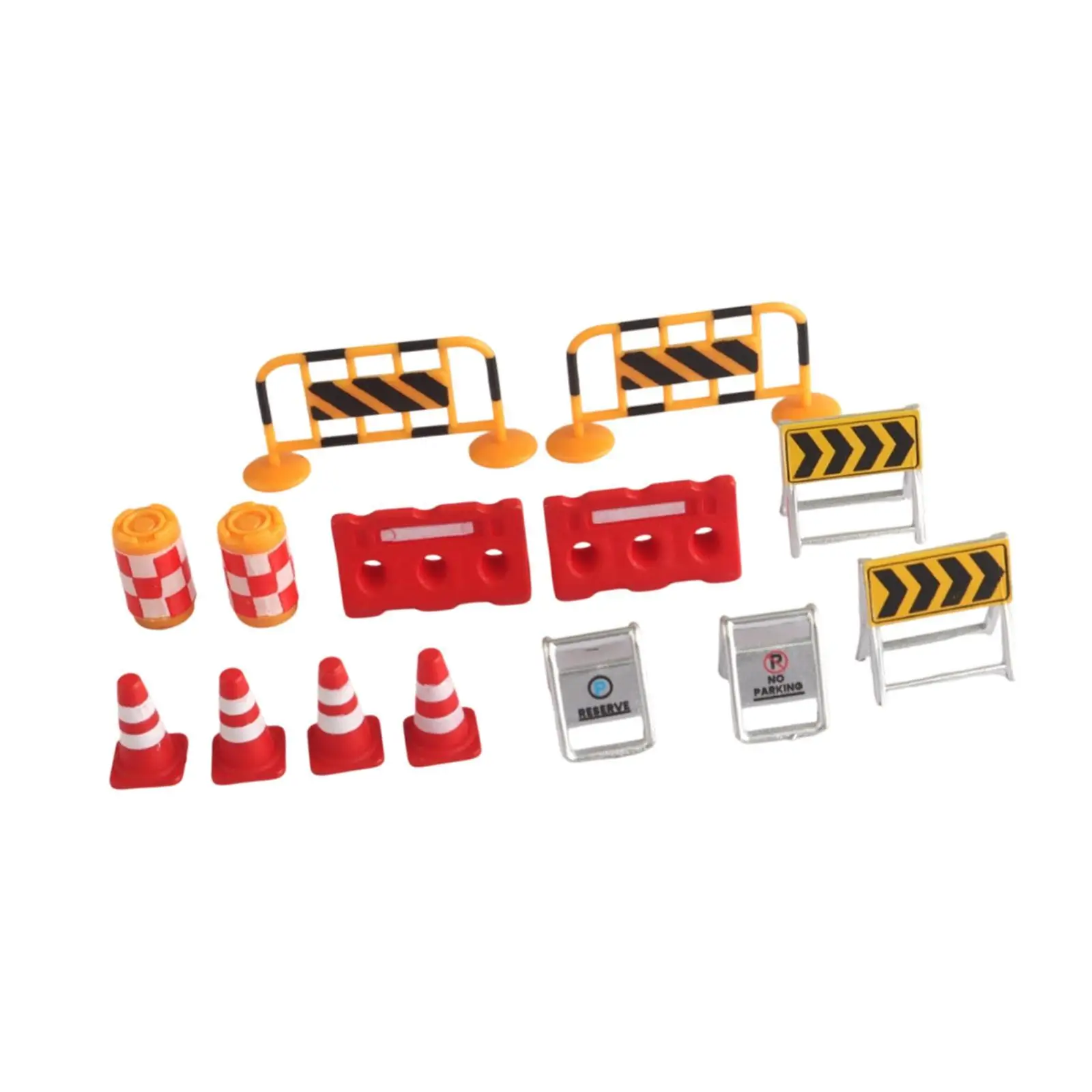 14Pcs Miniature Traffic Road Signs Models,Street Warning Gift Learning Recognize Colors Secure Educational Playset for Kids