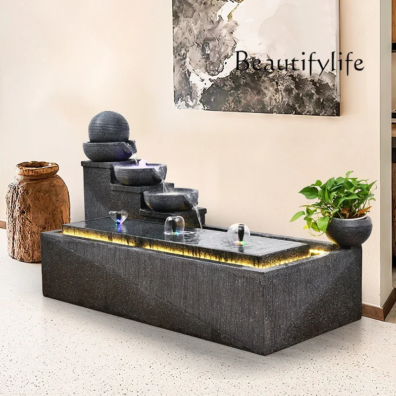 X36 European Simple Flowing Water Ornament Creative Outdoor Fish Tank Fountain Water Feature Living Room Garden Lucky Decoration