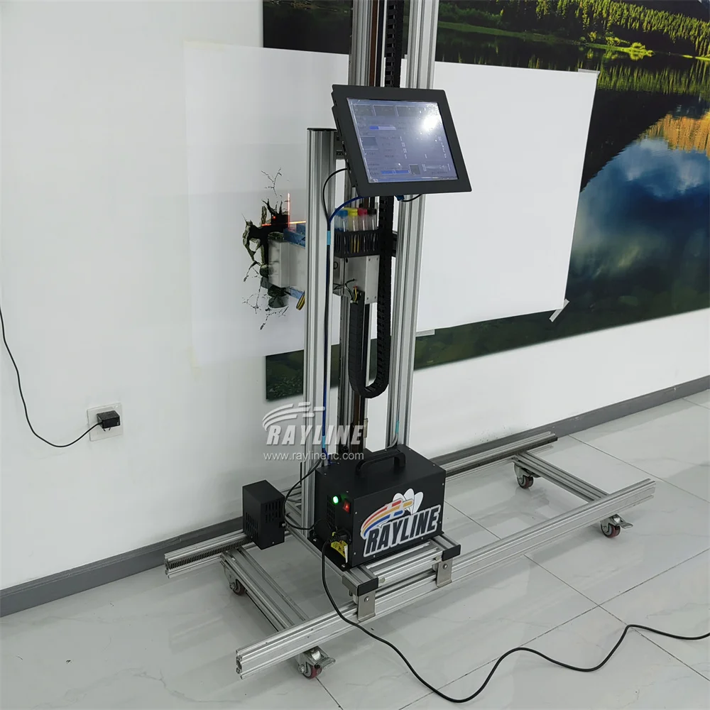 

With UPS power AI 4K Wallpen Light weight 3D Wall Printing Machine only 35kgs portable wall printer machine for house decoration