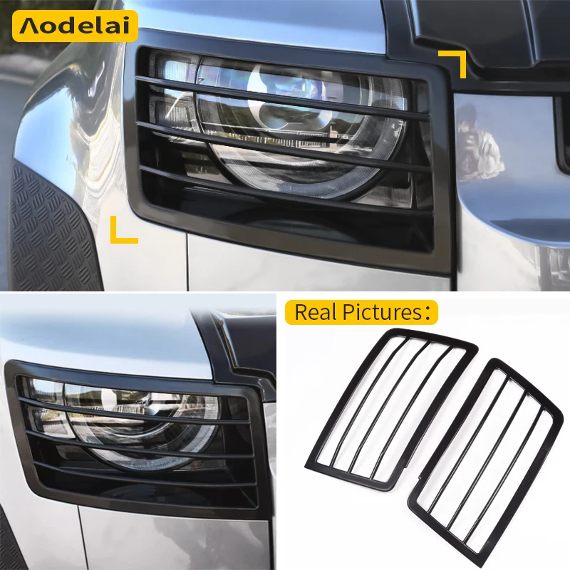 

2 Pieces For 2020-25 Land Rover Defender 90 110 130 Headlight Cover Metal Frontlight Protection Car Accessories