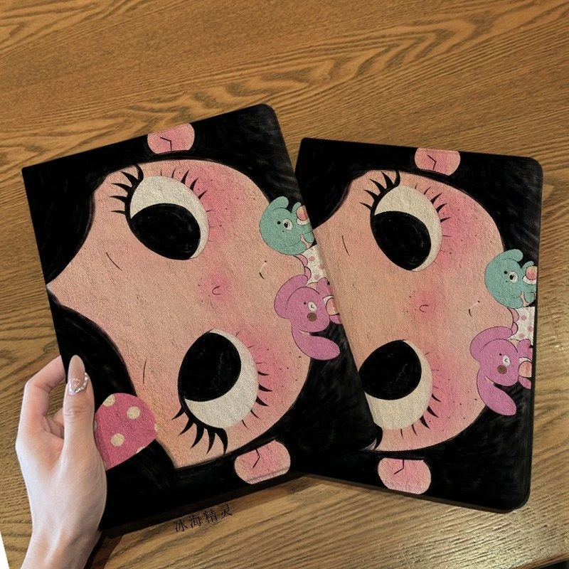Stripe Cool Anime Girl New Tablet Case For iPad Pro 11 12.9in 13 M4 M5 Case 9.7 10.2 5/6th 7/8/9 11th Mini Air 3 4 5 6 7 Cover