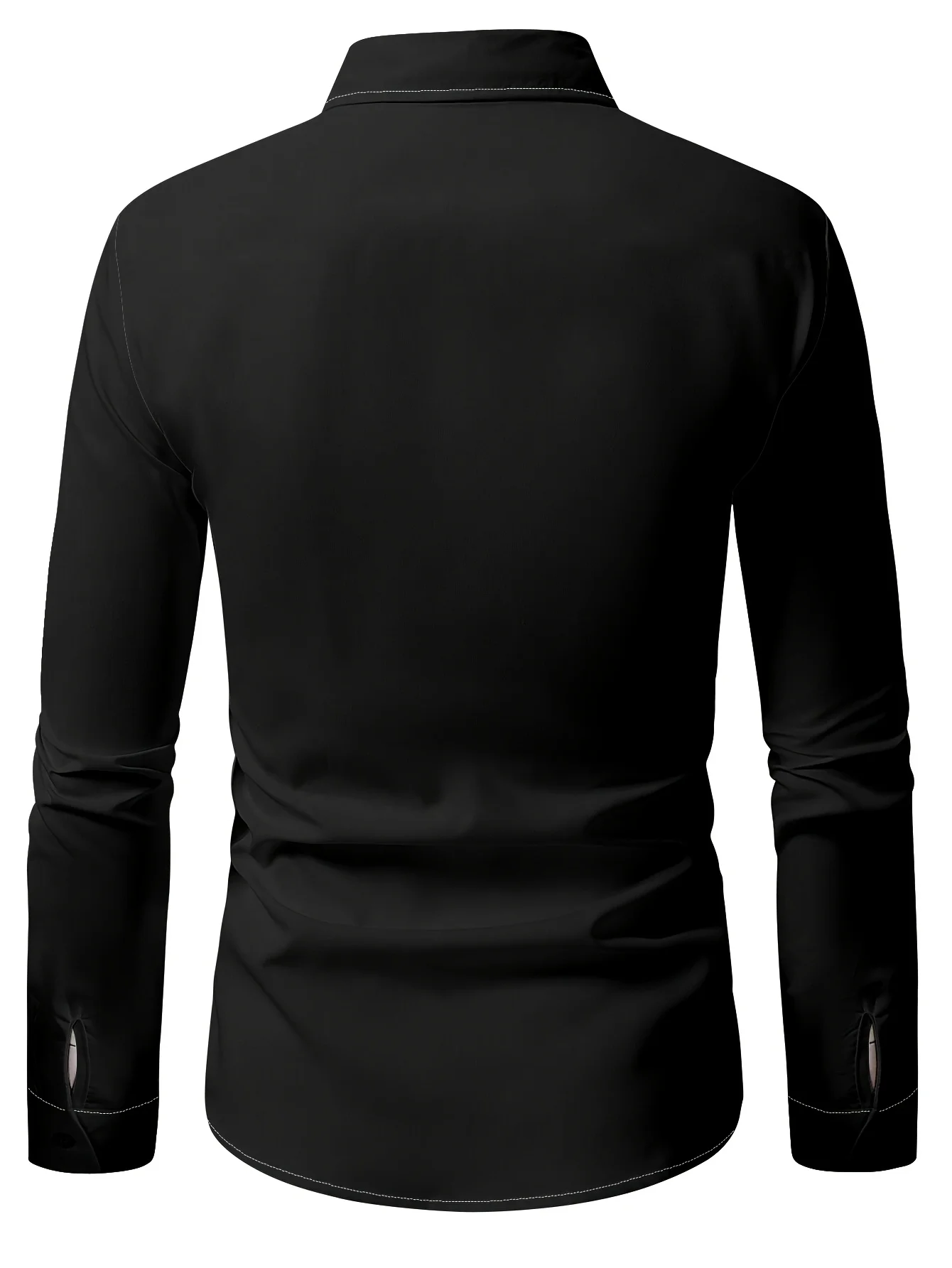 Men Geometric Graphic Print Long Sleeve Shirt Turn‑Down Collar Button‑Up Business Casual Polyester Formal Blouse