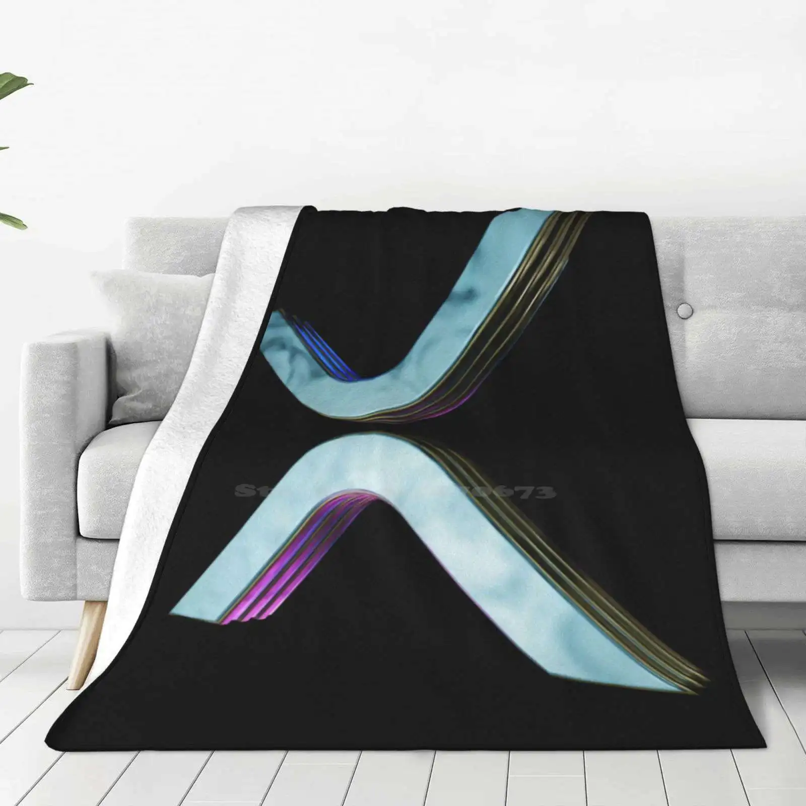 Xrp Logo 3D Shaggy Throw Soft Warm Blanket Sofa/Bed/Travel Love Gifts Cryptocurrency Bitcoin Btc Blockchain Ripple Logo Stocks