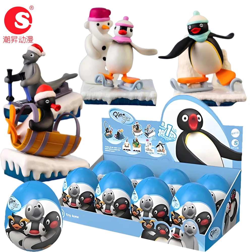 Подлинная слепая коробка Pingu Gashapon, серия Fun Scene, милые и практичные уникальные конструкции, куклы-пингвины, забавные декоративные подарки для детей