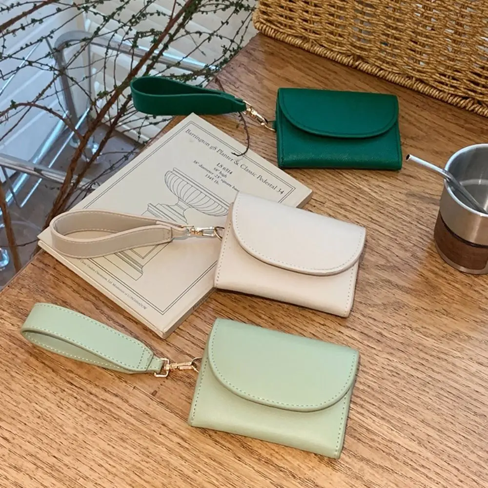 محفظة بسيطة بحزام عريض على الطراز الكوري، حقيبة بطاقات رفيعة للغاية، حامل بطاقات متعدد الوظائف، حقيبة للعملات المعدنية في الهواء الطلق