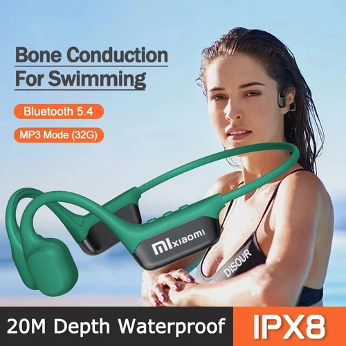 Xiaomi Mijia IPX8 impermeable natación conducción ósea auriculares Bluetooth bajo auriculares inalámbricos reproductor de MP3 ciclismo Fitness auricular