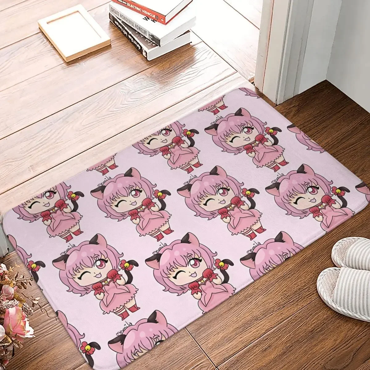 Tokyo Mew Mew Momomiya Ichigo Anime Anti-Slip Rug Doormat Bath Mat Meme Balcony Carpet Indoor Decor