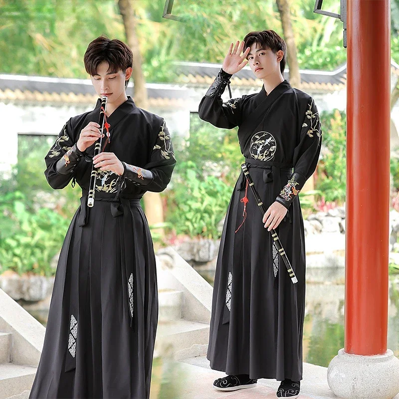 

Traditional Hanfu Dress Man Han Dynasty Costume Couple Chinese Ancient Swordsman Clothing Japanese Samurai Party Cosplay Outfits