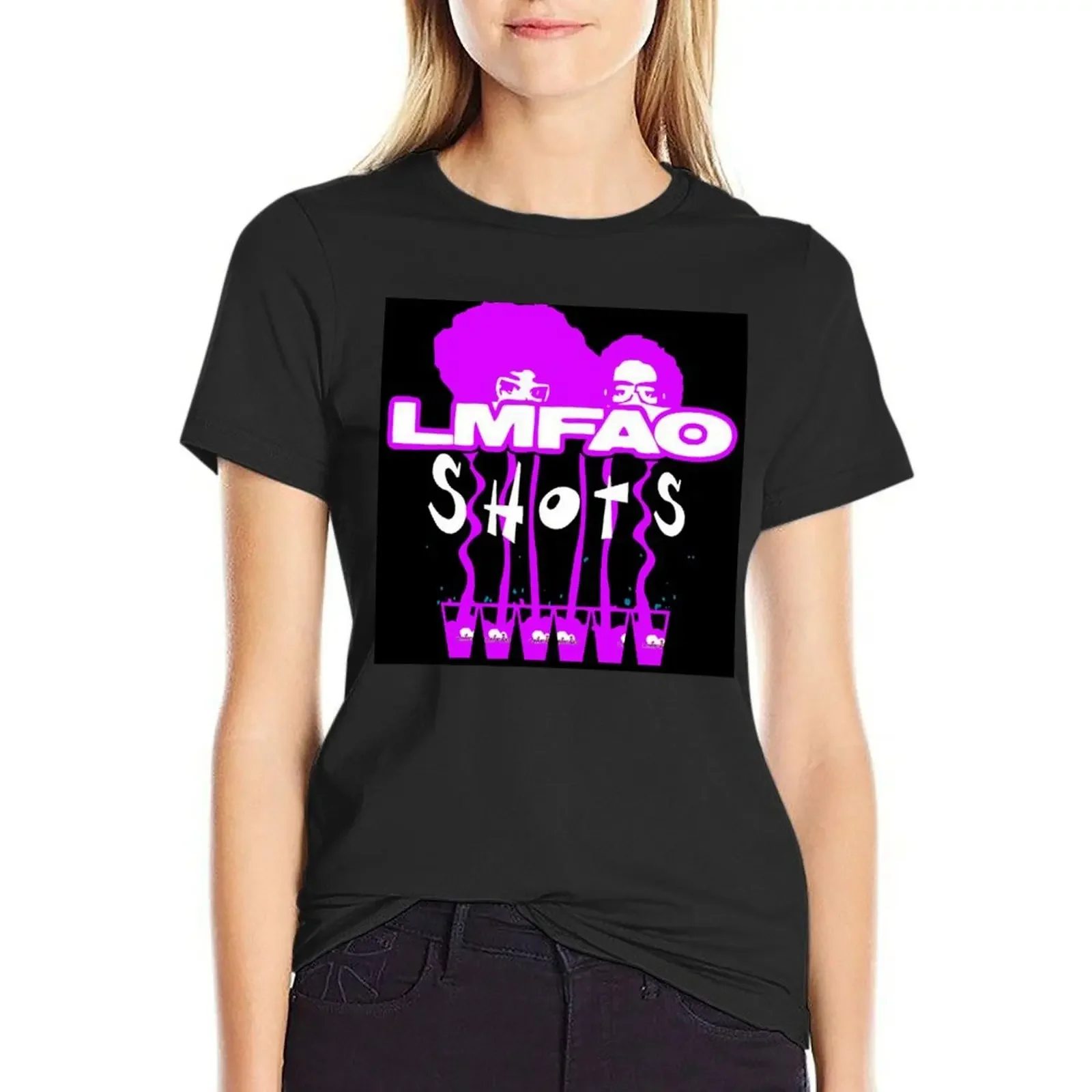 

Band LMFAO Music Logo Shots T-shirt oversized animal print shirt for girls white t shirts for Women