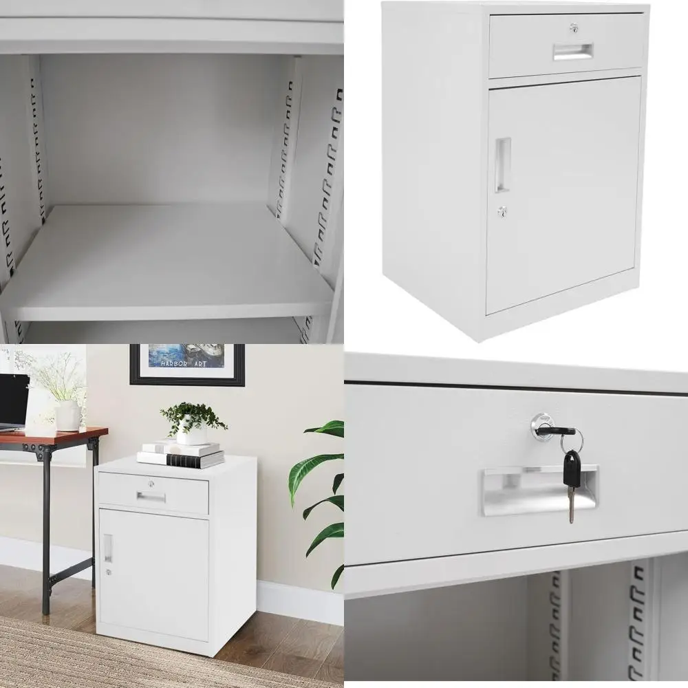 

Secure Vertical Filing Cabinet for Office and Home, Under Desk Storage with Lock
