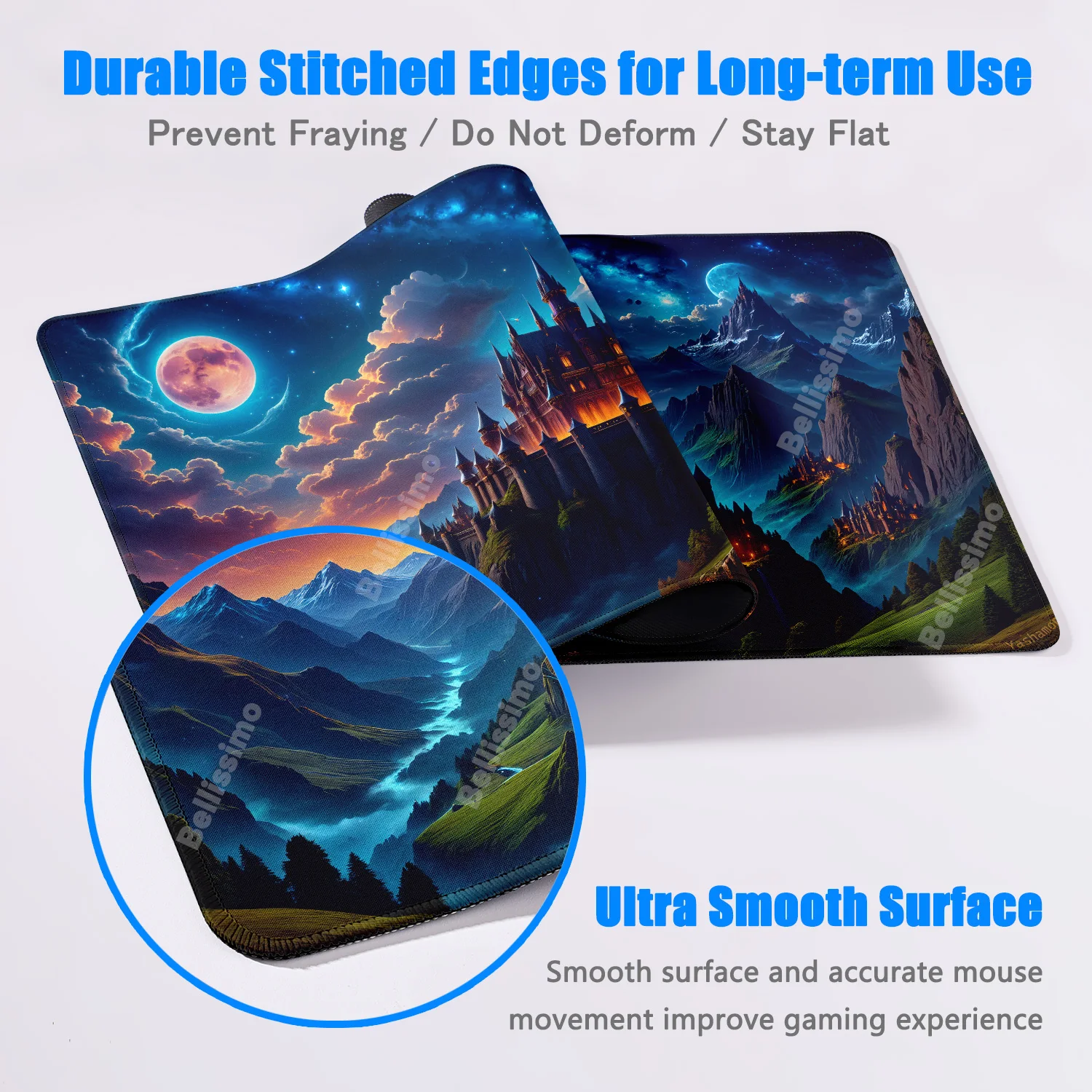 Large Forest Tower building Mouse Pad Mechanical Keyboard Desk Pads Gaming Accessory Mousepad Rubber Mouse Mat Gamer Desk Mat