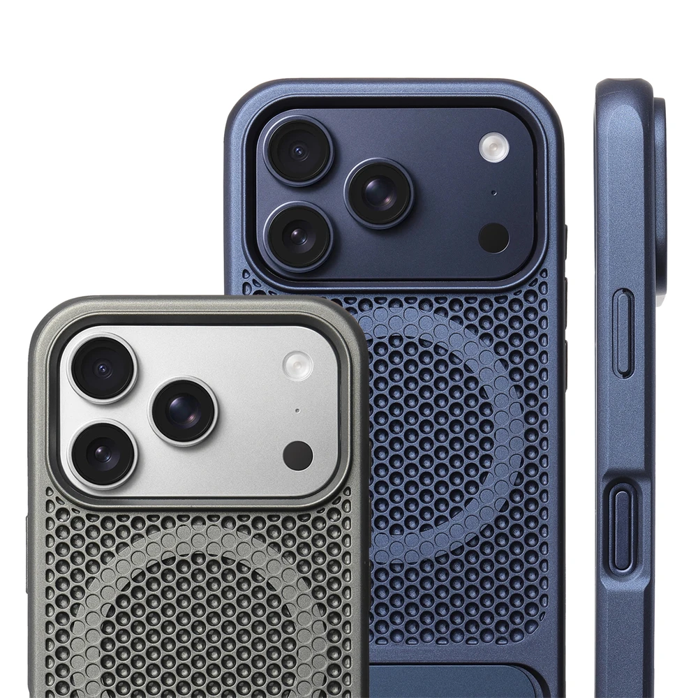 Etui z odprowadzaniem ciepła, magnetycznym bumperem i podstawką do iPhone 18 17 Pro Max Air 16 15 14 Plus 13 12, kompatybilne z bezprzewodowym ładowaniem Magsafe.