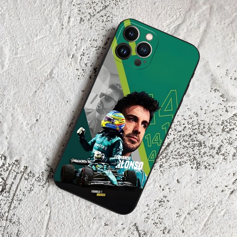 جراب هاتف سيليكون ناعم لـ iPhone ، F1 Racing ، Alan Alonso ، 14 ، 14 ، 14 ، 13 ، 12 ، 11 Pro Max ، Xr ، X ، Xs ، Mini ، 8 Plus ، SE ، أسود,. #6