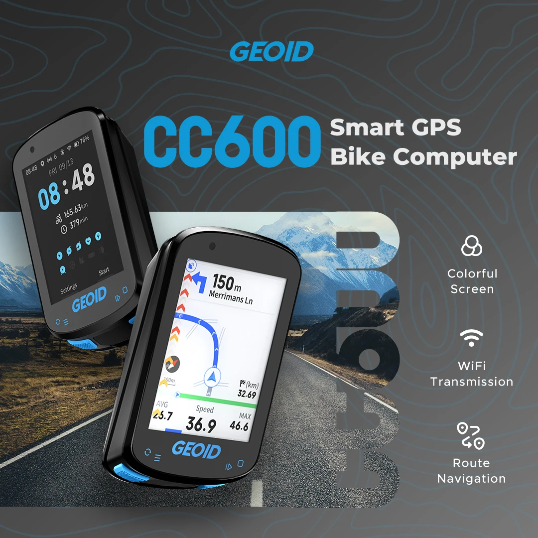 Geoid CC600 Bike Computer Color Screen Smart Navigation GPS Wireless Bicycle Speedometer WIFI ANT+ Multilingual Cycling Odometer