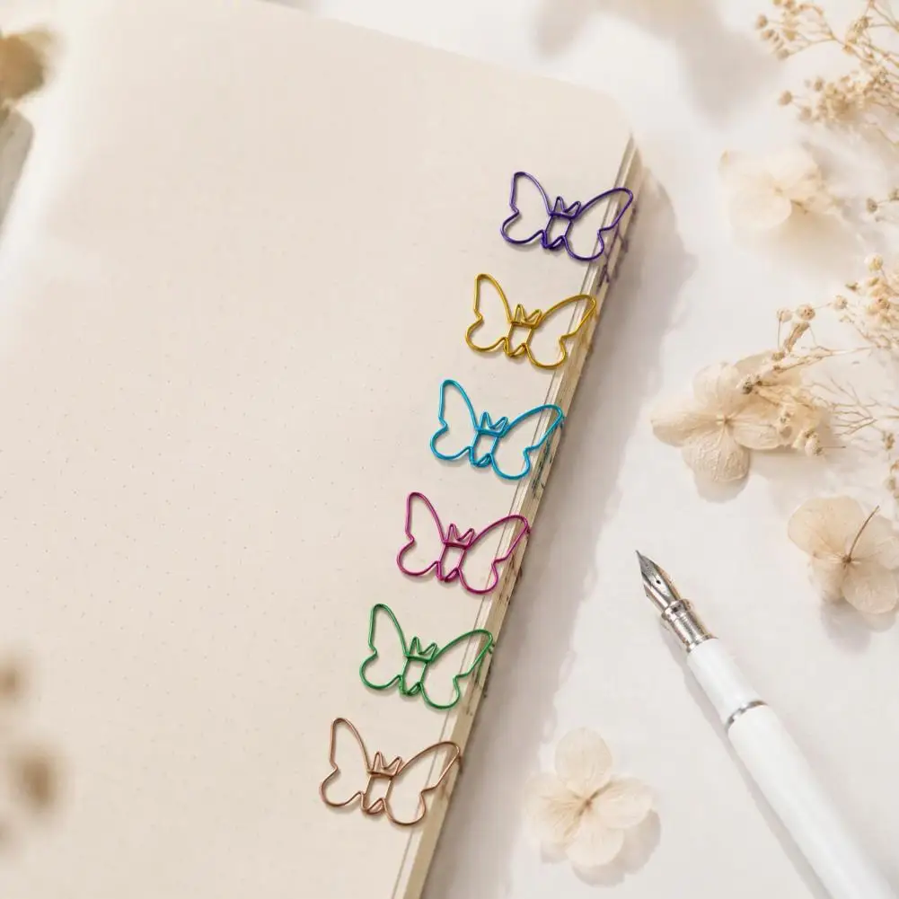 Office Document Organizers 50pcs Cute Decorative Paper Clips Colorful Assorted Bookmark Clips Metal File Organizers for Office