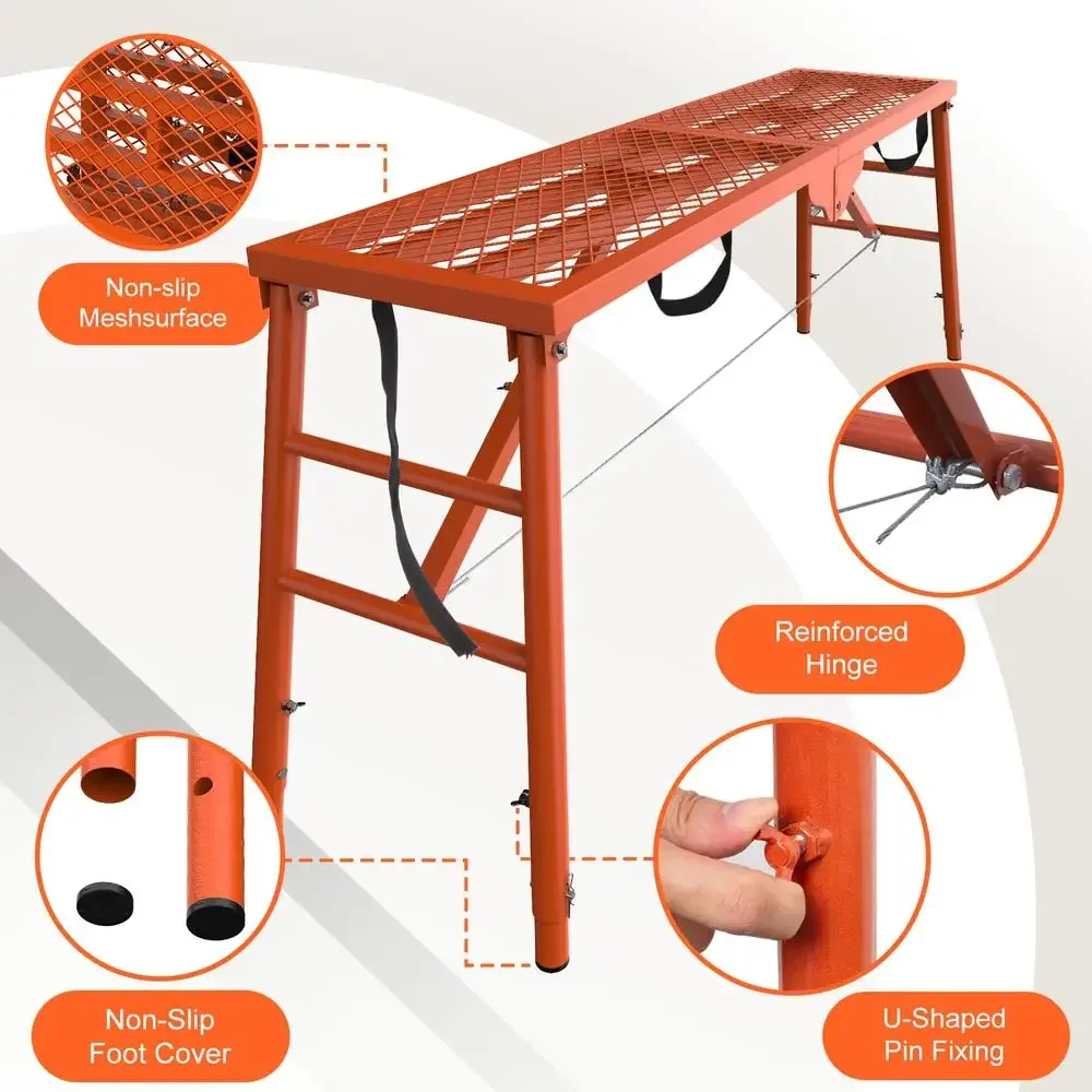 Plate-forme de travail pliante réglable, échafaudage portable, non ald durable, recommandé