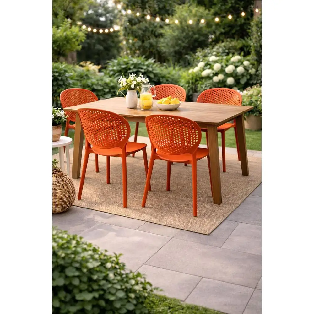 Set o 2 Patio Dining Chairs | ern Stackable Outdoor Pool Side Chair | Weather Resistant Plastic or Yard, Porch, Balcony, Kitchen