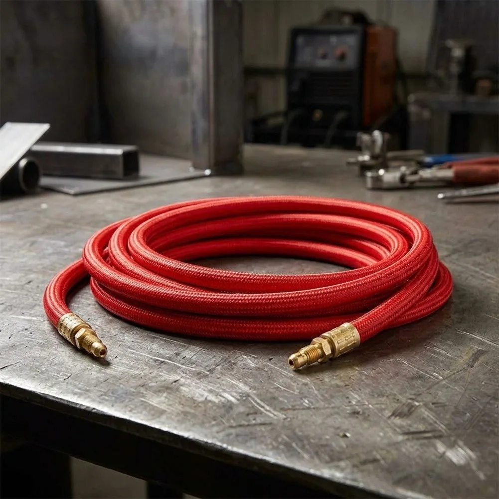 12.5FT for tig for torch for Power Cable for WP9/17 Water-Cooled Series, CK57Y01RSF, Nylon for braided Silicone Hose, Red Rubber