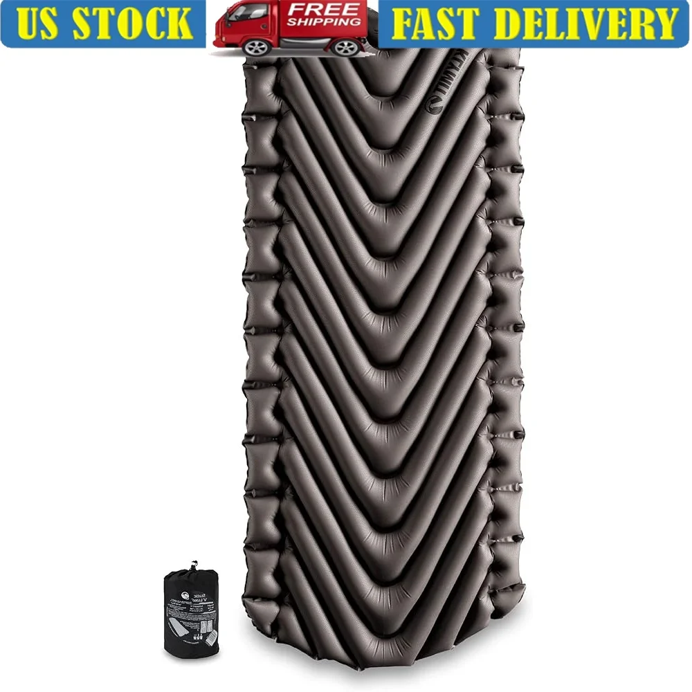 

Lightweight Inflatable Sleeping Pad Camping Air Mattress with V-Chamber Technology Quick Inflate Durable Travel Sleeping Pad