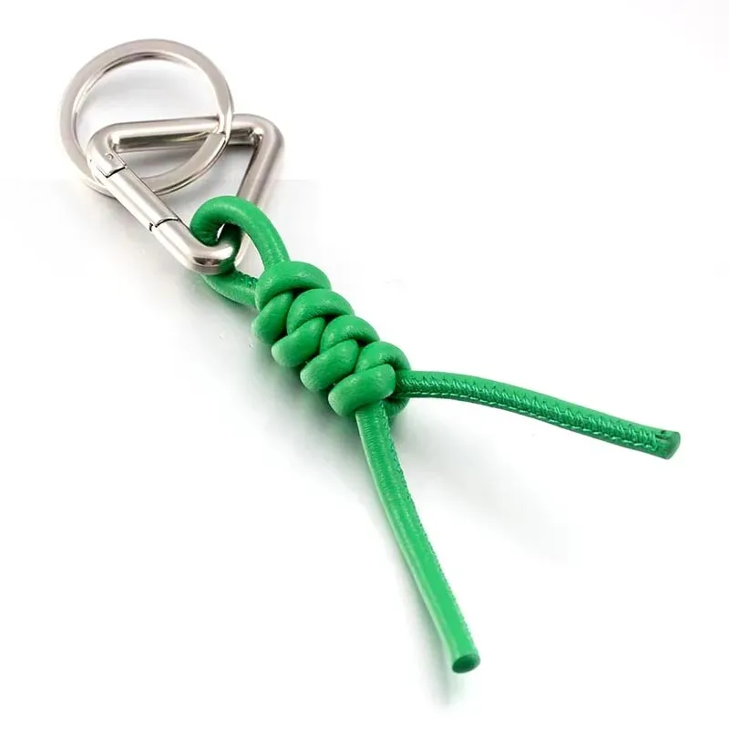 Triangle Round intertwind Humanoid knot Braided leather Car Keychain