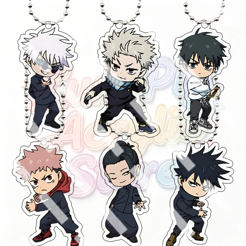 

Acrylic Cartoon Cute Jujutsu Kaisen Battle Dynamic Keychain Satoru Gojo Toge Inumaki Yuta Okkotsu Anime Bag Pendant Accessory