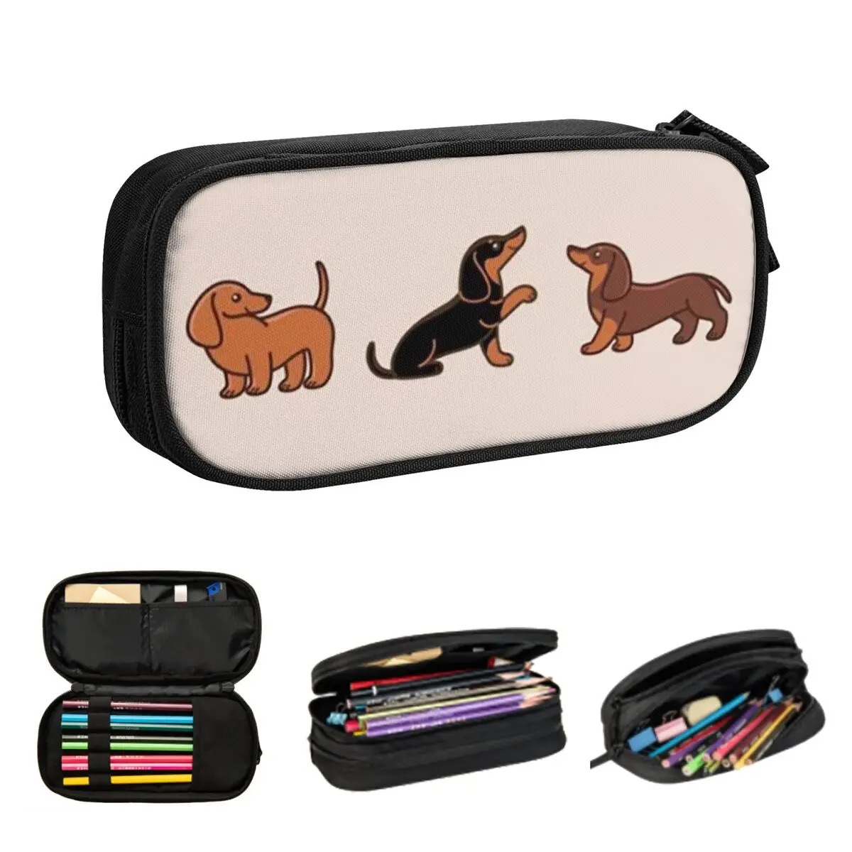 

Пеналы с изображением таксы, собаки, животных, большие вместительные сумки для ручек, пенал для ручек для мальчиков и девочек, студентов, канцелярские принадлежности, школьный офис
