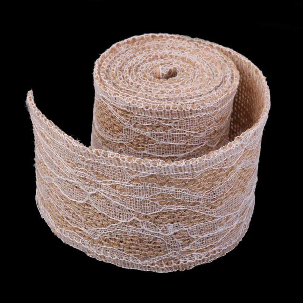 

2 M Lace Burlap Roll DIY Home Decor Ribbon Christmas Rustic Decoration Craft Room