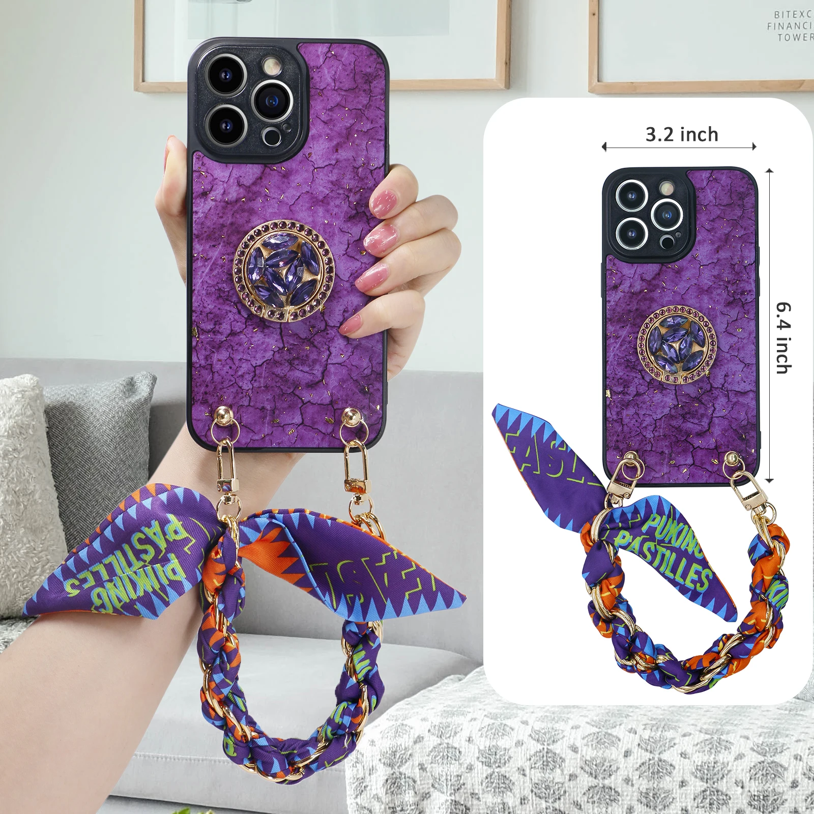 Designed for iPhone 14 Pro Max Case, Purple Marble Pattern Silicone Shockproof iPhone 14 Pro Max Phone Case with [Soft Anti-Scra