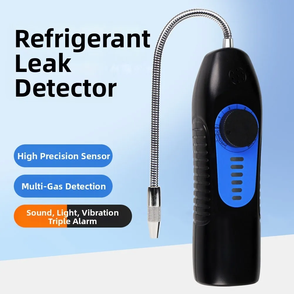 Halogen Leak Detector High Sensitivity Sensor With Sound Light Vibration Alarm Flexible Probe For Car AC Cooling Gas Leakage Tes