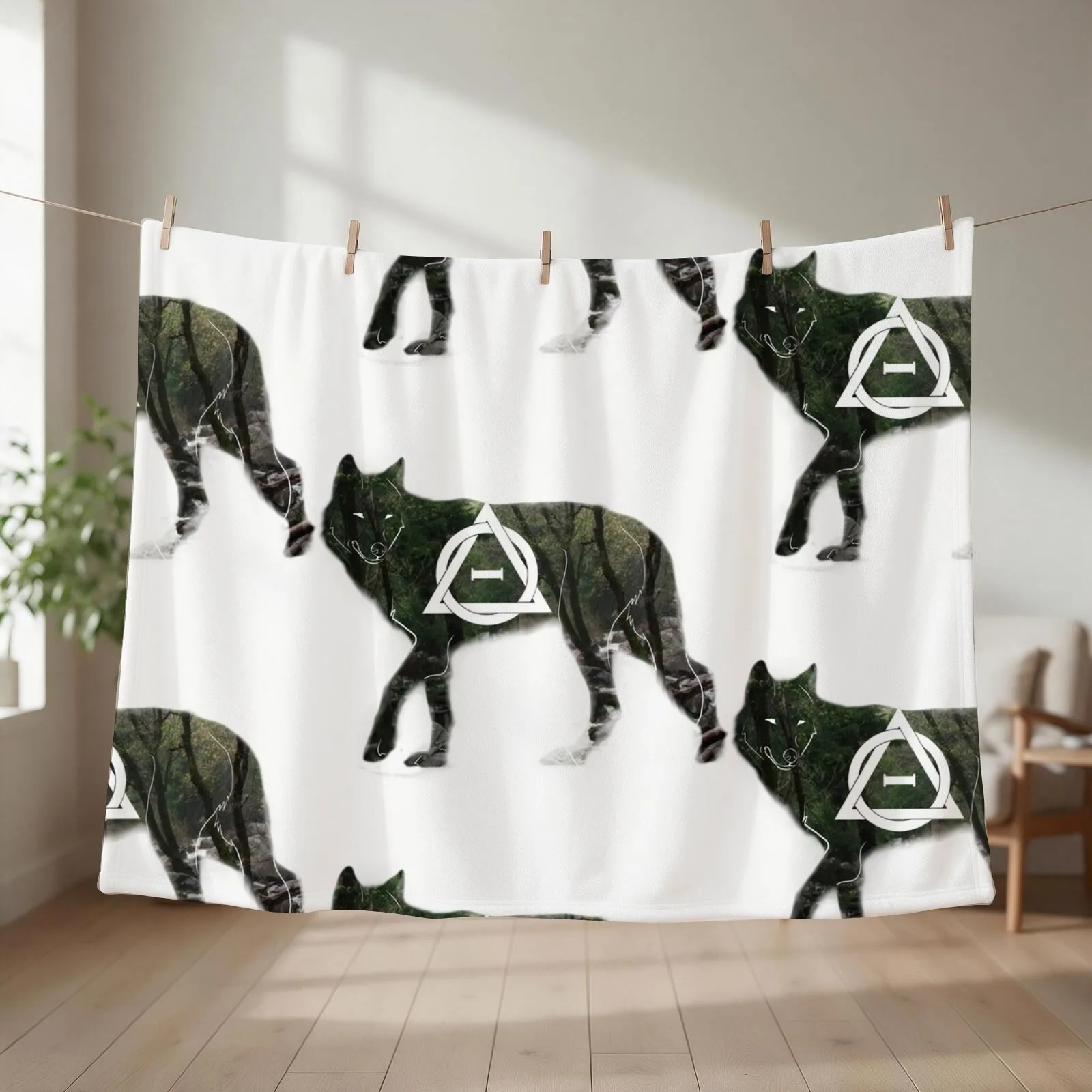 Otherkin - Wolf Therian Throw Blanket couch cozy soft plush fuzzy picnic outdoor blanket