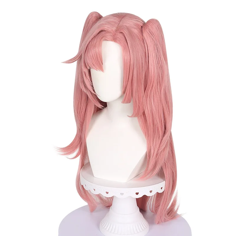 Long Pink Synthetic Cosplay Wig Natural Looking Scalp Top Heat Resistant Fiber Costume Party Halloween Anime Role Play Women