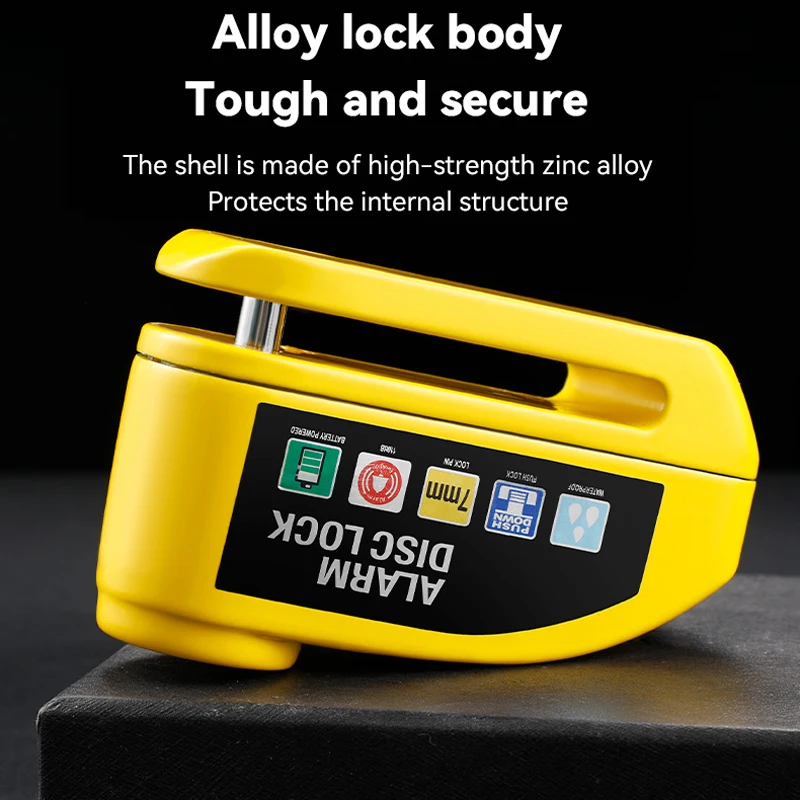 

Мотоциклетная сигнализация с замком, колесный дисковый тормоз с ключом, мотоцикл, скутер, велосипед, водонепроницаемый противоугонный алюминиевый сплав, безопасность Brakeloc