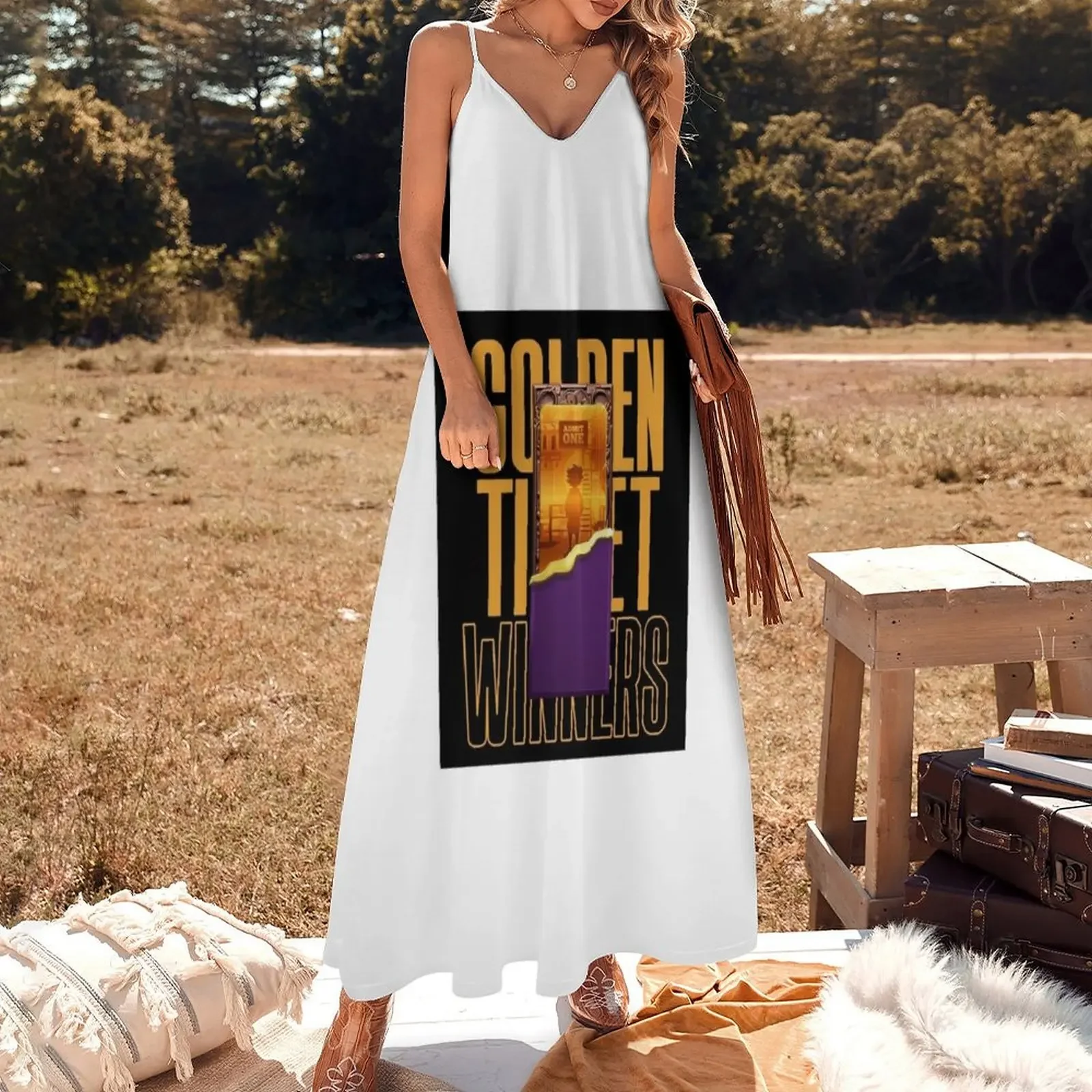 Golden Ticket Sleeveless Dress summer dresses long dress women Women's skirt