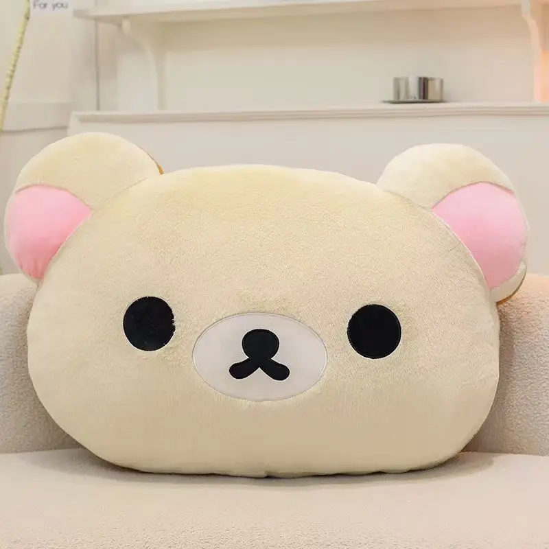 44cm Cute Rilakkuma Plush Toy Back Support Detachable Cover Bedside Large Pillow Comforter Washable Sleeping Pillow Gifts