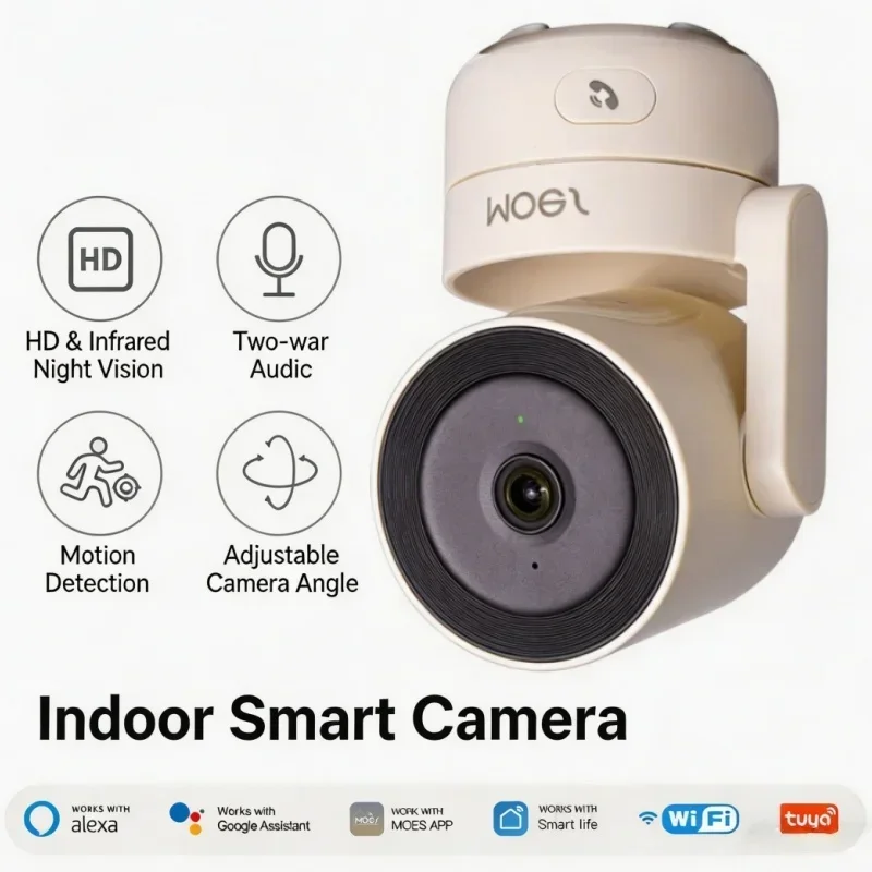 

4 МП Wi-Fi умная PTZ-камера для дома, внутренняя камера видеонаблюдения с ИК ночным видением, обнаружением движения, удаленным просмотром и управлением через приложение, для видеоняни