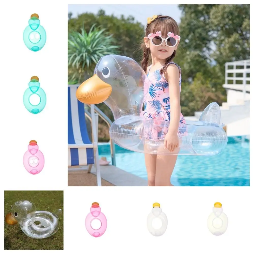 

Stable Transparent Children Duck Swimming Ring with Seat Floating Water Play Games Seat Inflatable Sequin Kids