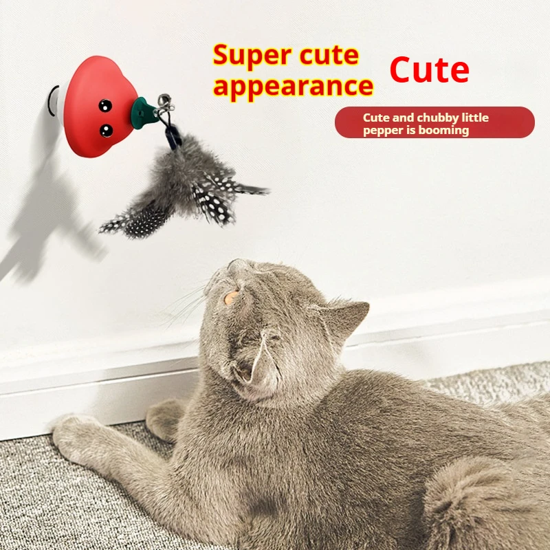 Cat toy feather wand suction cup drawstring retractable cat stick self hey relieving boredom artifact pet interactive toy