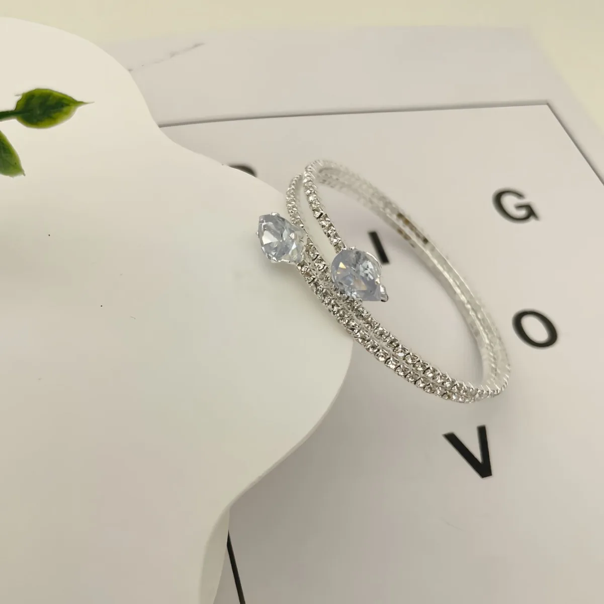 crystal cuff bracelet Rhinestones Bracelet Bangles Women Bridal Jewelry Shining Cubic Zirconia Bracelet