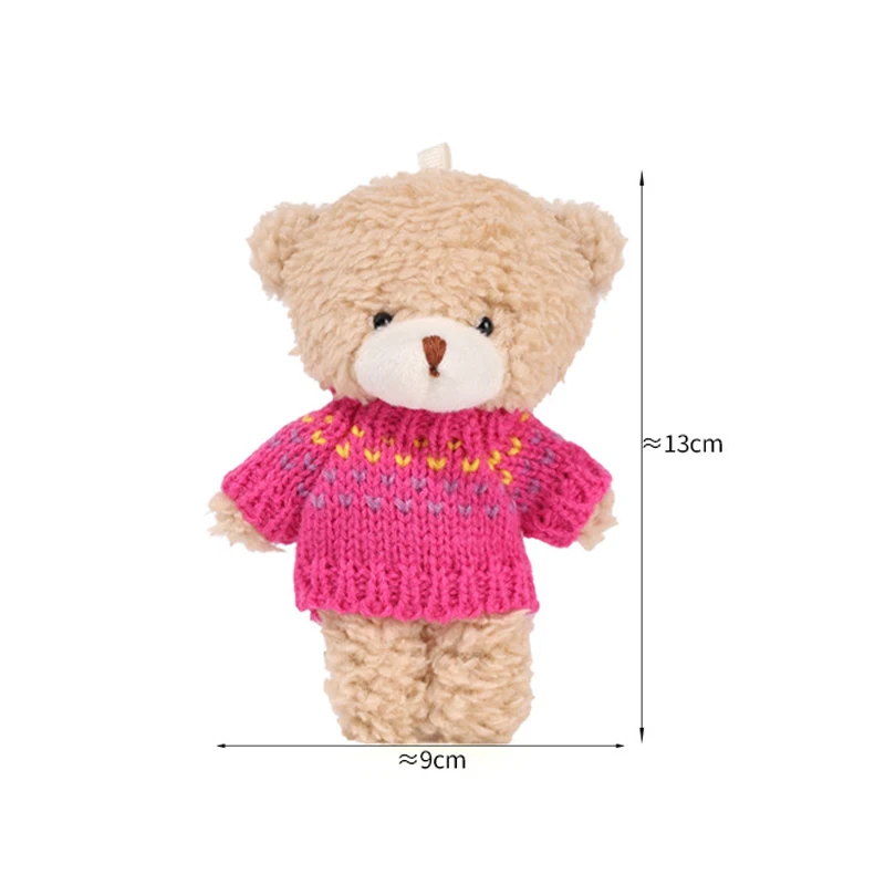 Kawaii Sweater Bear Plush Keychain Cute Plush Pendant Soft Animal Keyring Car Key Buckle Accessories Girl Women Bag Hanging