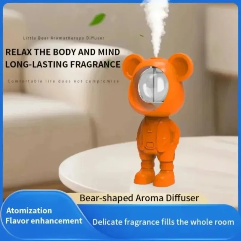 Cute Bear Shape Humidifier USB Powered Cool Mist Humidifier Desktop Air Humidifier For Bedroom Office Car Aroma Diffuser
