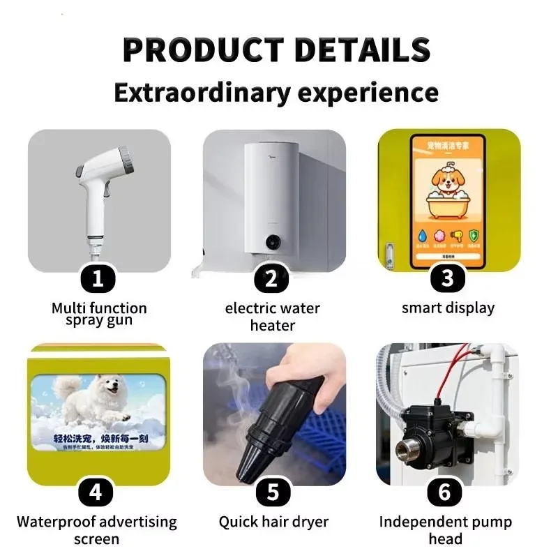 Self-service Pet Washing Machine for Pet Shops & Service Stations, Self-service Cat and Dog Bath Machine, Scan Code to Start