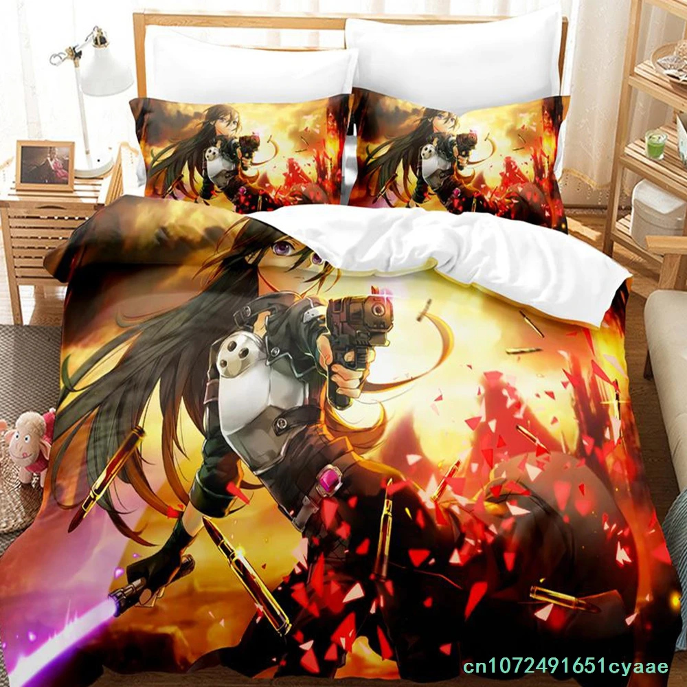 2023 Sword Art Online II Bedding Set Single Twin Full Queen King Size Bed Set Adult Kid Bedroom Duvetcover Sets Anime Bed