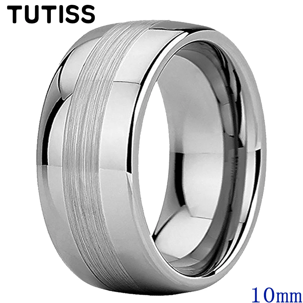 

TUTISS 8mm 10mm Quality Tungsten Carbide Wedding Band For Men Women Fashion Engagement Gift Polished Dome Brushed Finish