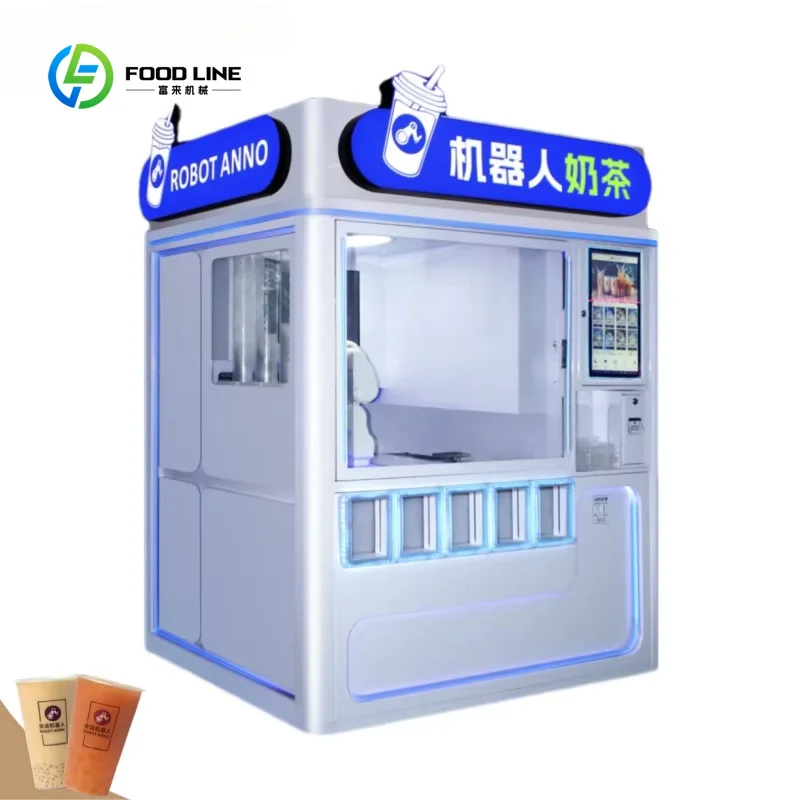 Customized AI Pearl Milk Tea Robot Unmanned Vending Machine Self-service Boba Tea Vending Machine Hot and Cold Drinks