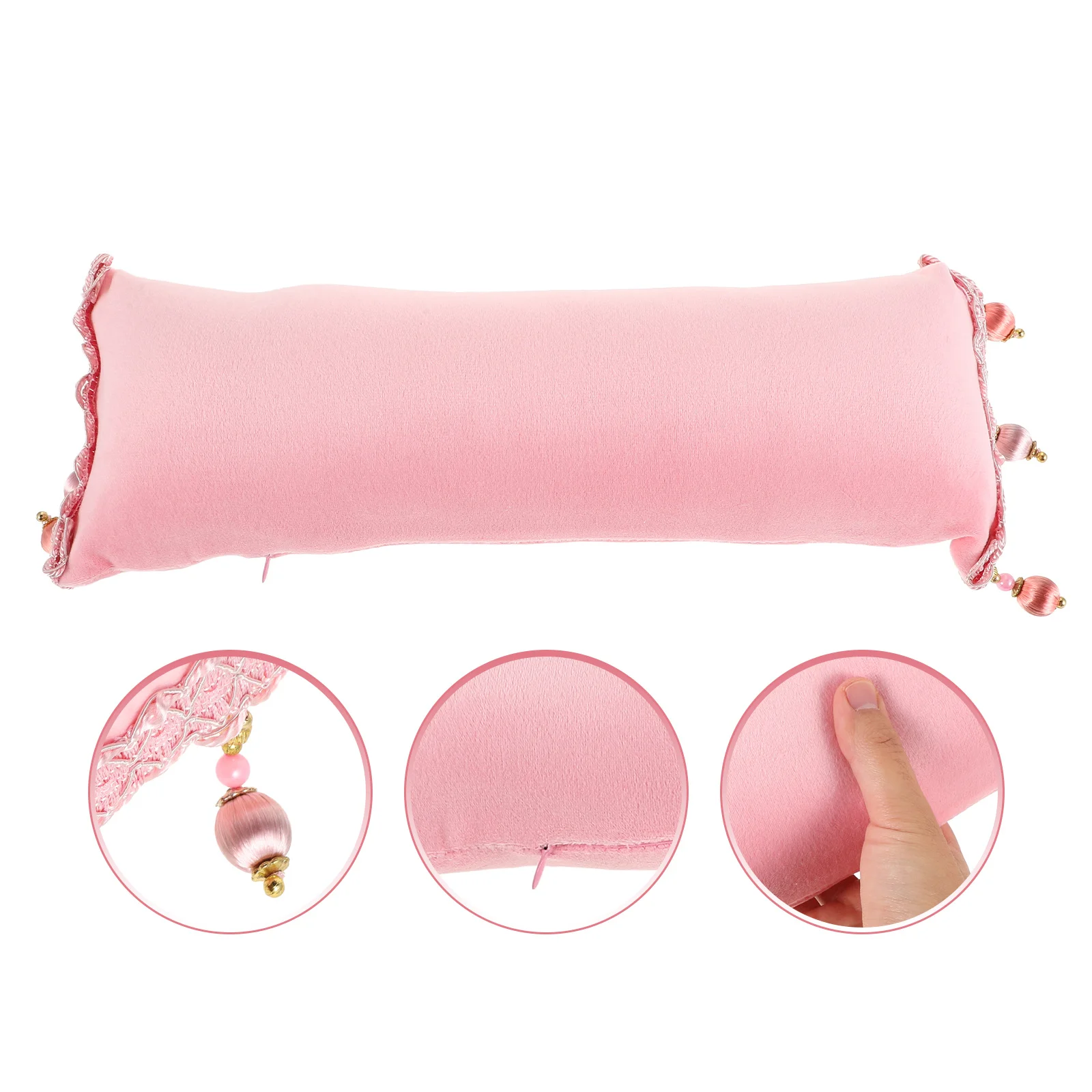 

Elegant Nail Hand Rest Stand with Chic Tassel Removable Cloth Cover Comfortable Sponge Base for Professional Manicure Nail Tech